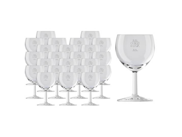 WEINGLÄSER GEEICHT Ballon Profi transparent 0,1 l + 0,2 l 24er Set