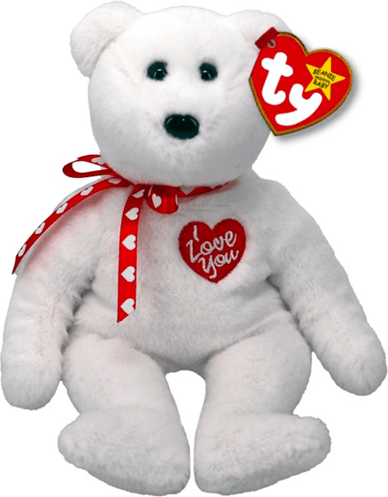 Ty Beanie Boos Regular Valentines 2024 Scarlett Bear II - Soft Plush Toy for Babies and Kids - Suitable from Birth (0+)