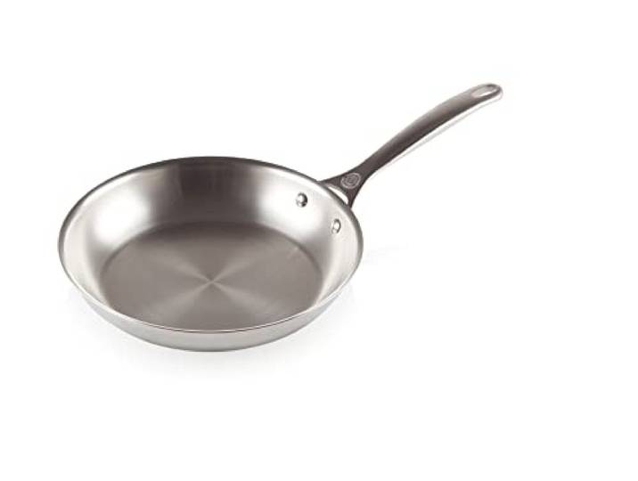 LE CREUSET Unbeschichtete flache Pfanne aus 3-ply PLUS Edelstahl, 26 cm, 96600226000100