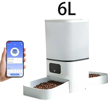 Uplift Picks 6L WiFi Automatic Pet Feeder Double Bowl Smart Food Dispenser For Two Cats Or Dogs 6L WiFi Automatic Pet Feeder Double Bowl Smart Food Dispenser For Two Cats Or Dogs