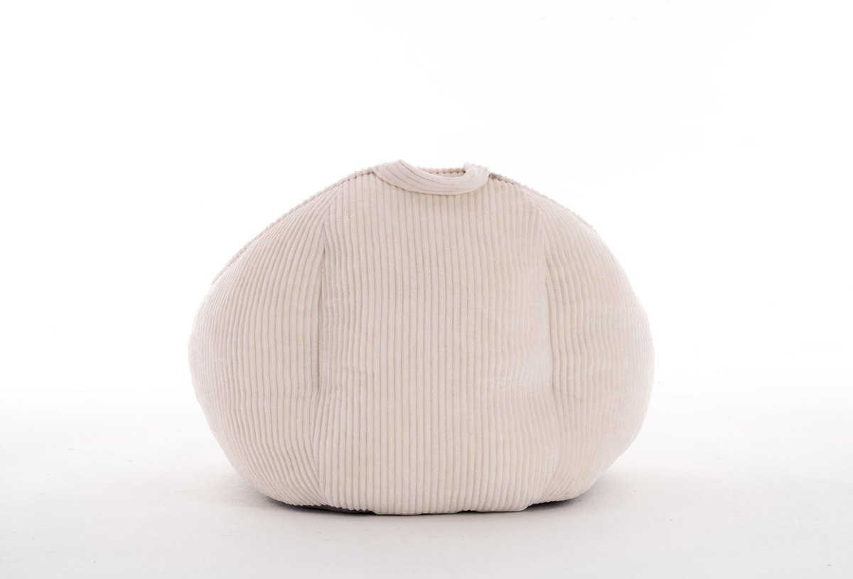 HAUSS SPOLE Zitzak Kinder Loungestoel met Rugleuning in Beige Ribstof