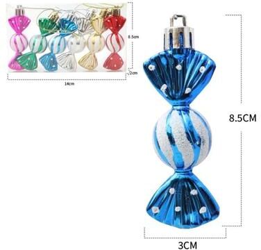 Uplift Picks Six Piece Candy Christmas Ornaments For Festive Tree Decorating multicolor