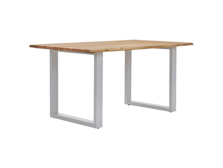 Livetastic Esstisch, Weiß, Akazie, Holz, Metall, Akazie, vollmassiv, Holz, rechteckig, U-Form, 90x76x160 cm, Esszimmer, Tische, Esstische