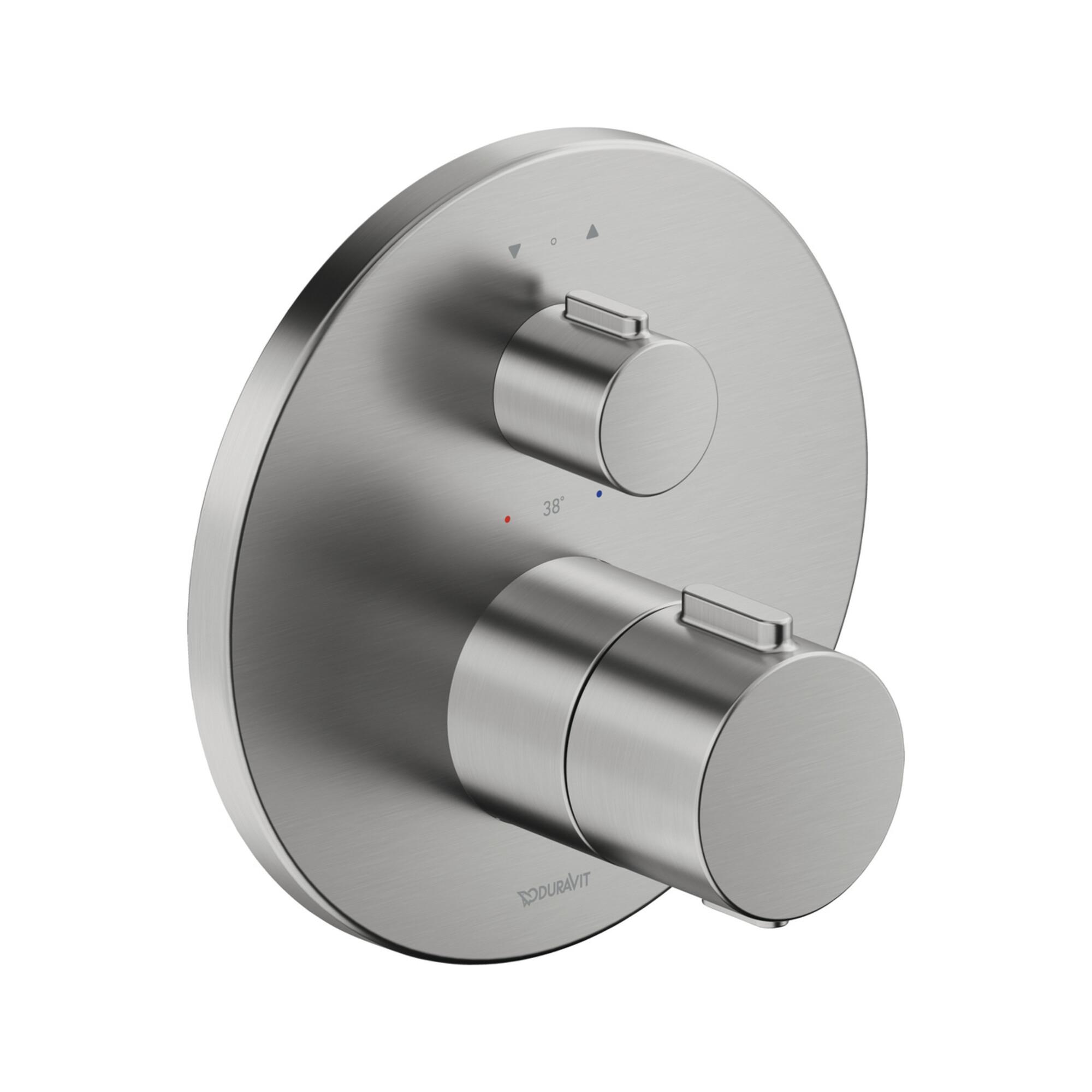 Duravit Fertigmontageset UP-THM, Ros. rund, Edelstahl gebürstet (TH4200014070)