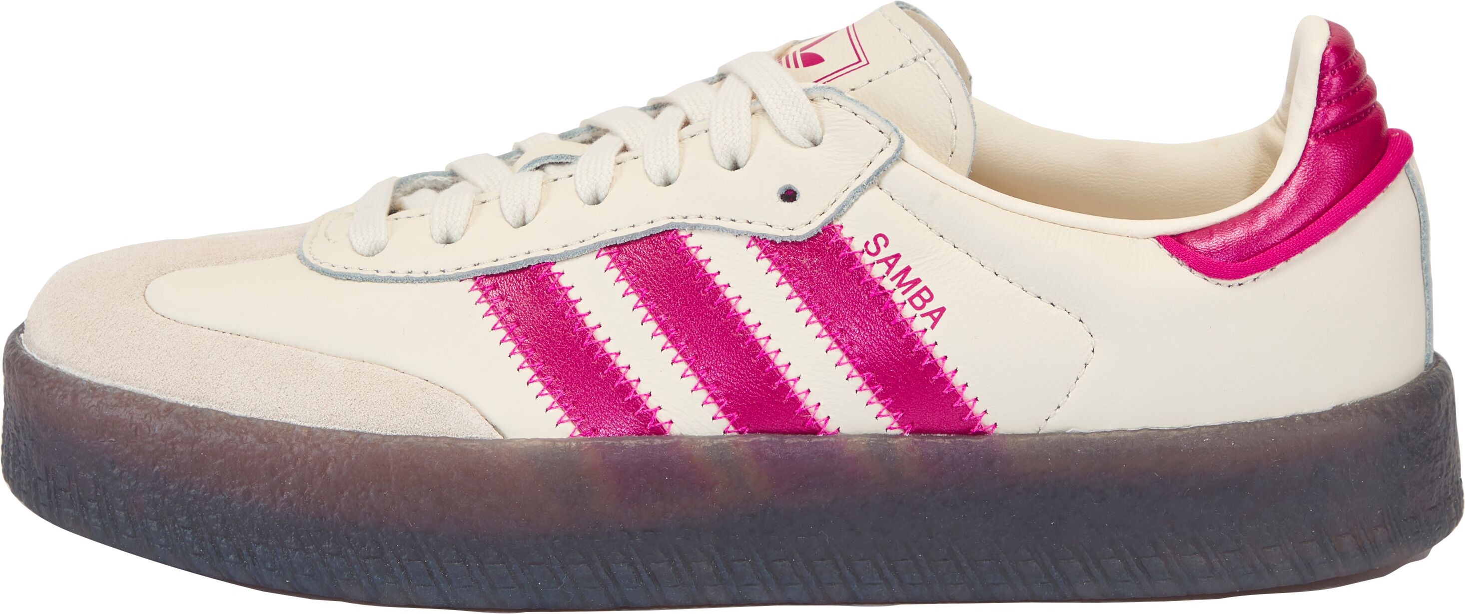 Sneaker ADIDAS ORIGINALS "SAMBAE", Damen, Gr. 40,5, pink (cream weiß, shock pink, shock pink), Leder, Schuhe Sneaker cream weiß, shock pink, shock pink 40,5