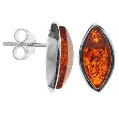 Paar Ohrstecker OSTSEE-SCHMUCK "Ostsee-Schmuck Ohrstecker Classic 13x6 Ohrstecker Classic 13x6", weiß, Ohrringe, Damen, 15 x 8mm, Silber 925 (Sterlingsilber)