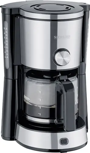 Severin KA 4825 "TYPE SWITCH" Kaffeemaschine Edelstahl, Schwarz Fassungsvermögen Tassen=10 Glaskanne
