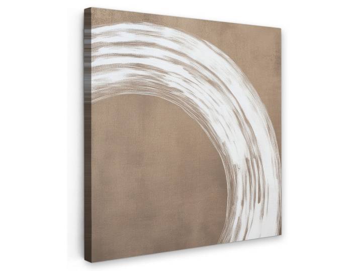 LEINWANDBILD Farbe - Braun - Japandi Deko Groß 90x90 cm