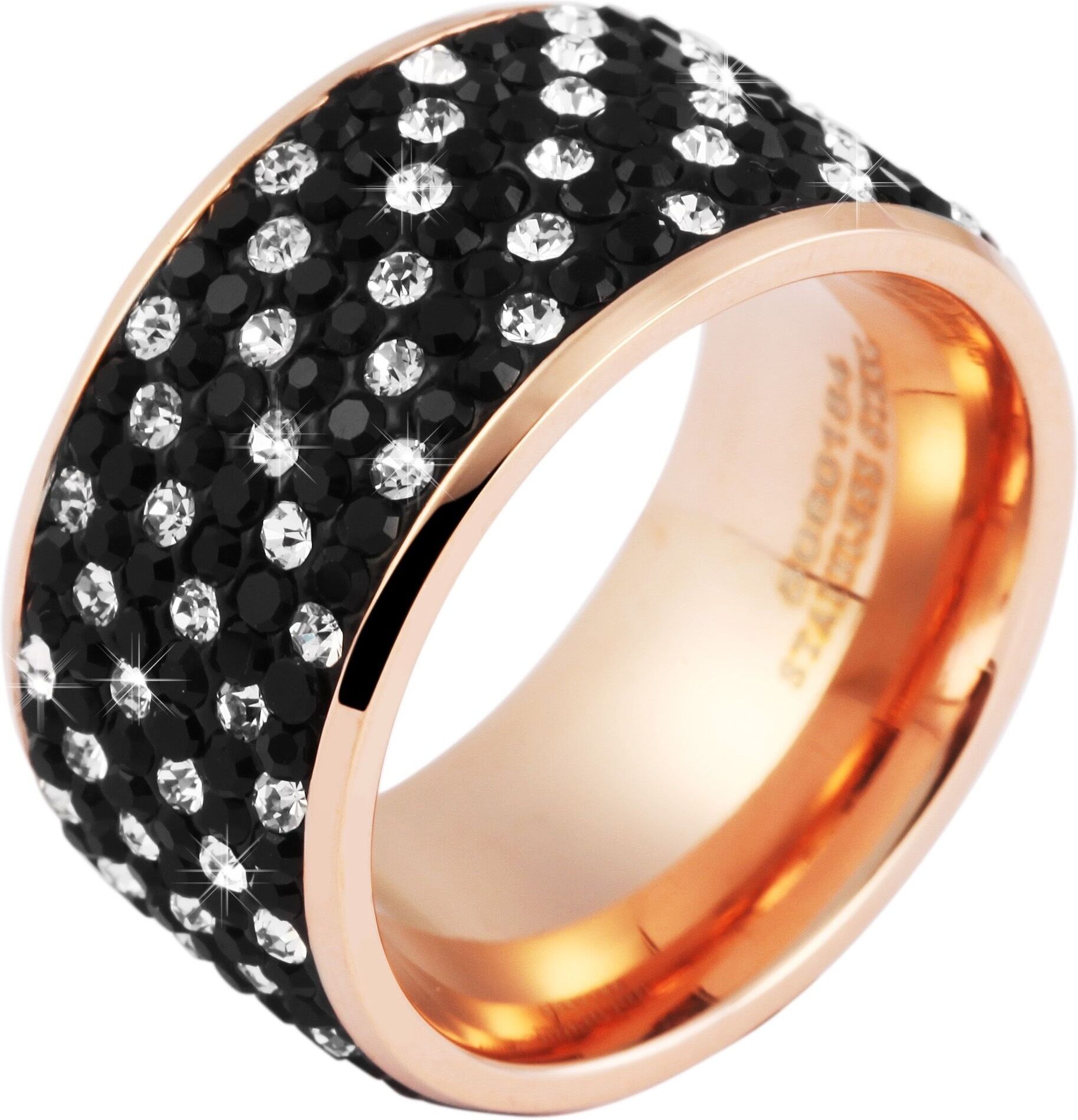 Fingerring AKZENT "Constellation, hautverträglich" Gr. 62, weiß, Fingerringe, Damen, 62, Edelstahl, Fingerring