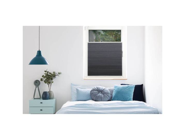 Waben-Plissee Klemmfix 80 x 210cm Grau/Dunkelgrau