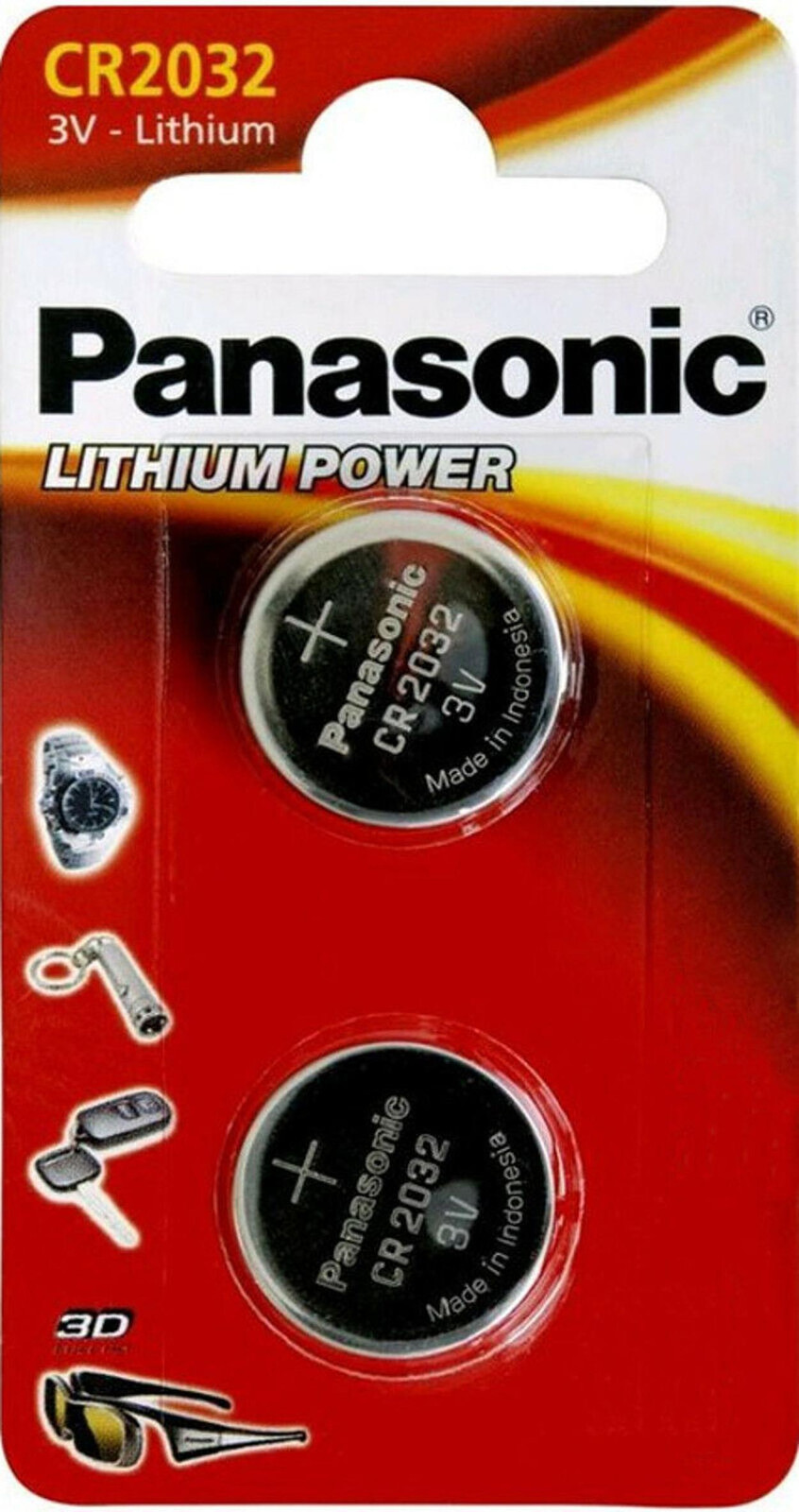 Panasonic Lithium CR2032 batterijen, verpakking van 2 stuks