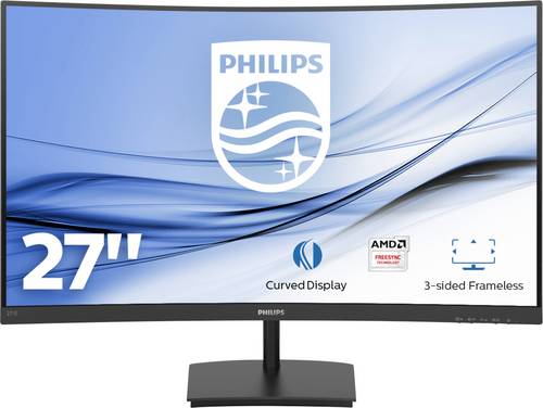Philips Monitore 271E1SCA LCD-Monitor EEK F (A - G) 68.6 cm (27 Zoll) 1920 x 1080 Pixel 16:9 4 ms Kopfhörer-Buchse, Audio-Line-in VA LED
