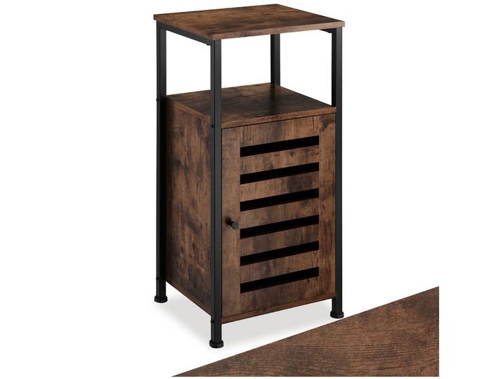 Beistellschrank Durham 38,5x31,5x81cm - Industrial Holz dunkel, rustikal