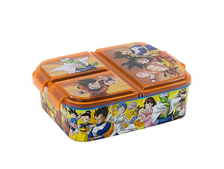 STOR Dragon Ball Broodtrommel Kinderen 3 Vakken 2156ml - BPA Vrij Lunchbox School Kinderdagverblijf Basisschool