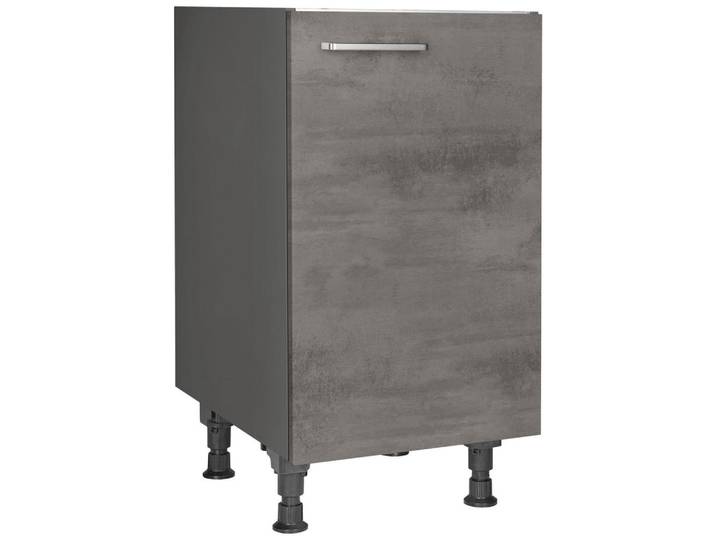 Spülenunterschrank, Grau, 45x87x56 cm, Metall, Einzeln Stellbar, Nobilia