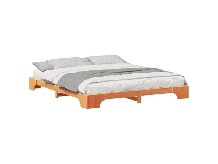 PUGYNBK Bettgestell Braun 180 x 210 cm Kiefer massiv Lattenrost, ohne Lattenrost, modernes Design, einfache Reinigung, robust