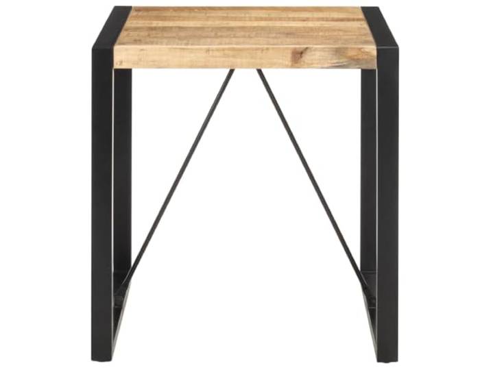 HBBMGYD Esstisch, 70 x 70 x 75 cm, Mangoholz, massiv, unbehandelt Füße aus pulverbeschichtetem Stahl, industrieller Stil, dichtes Hartholz, Verwendung in Küche und Esszimmer