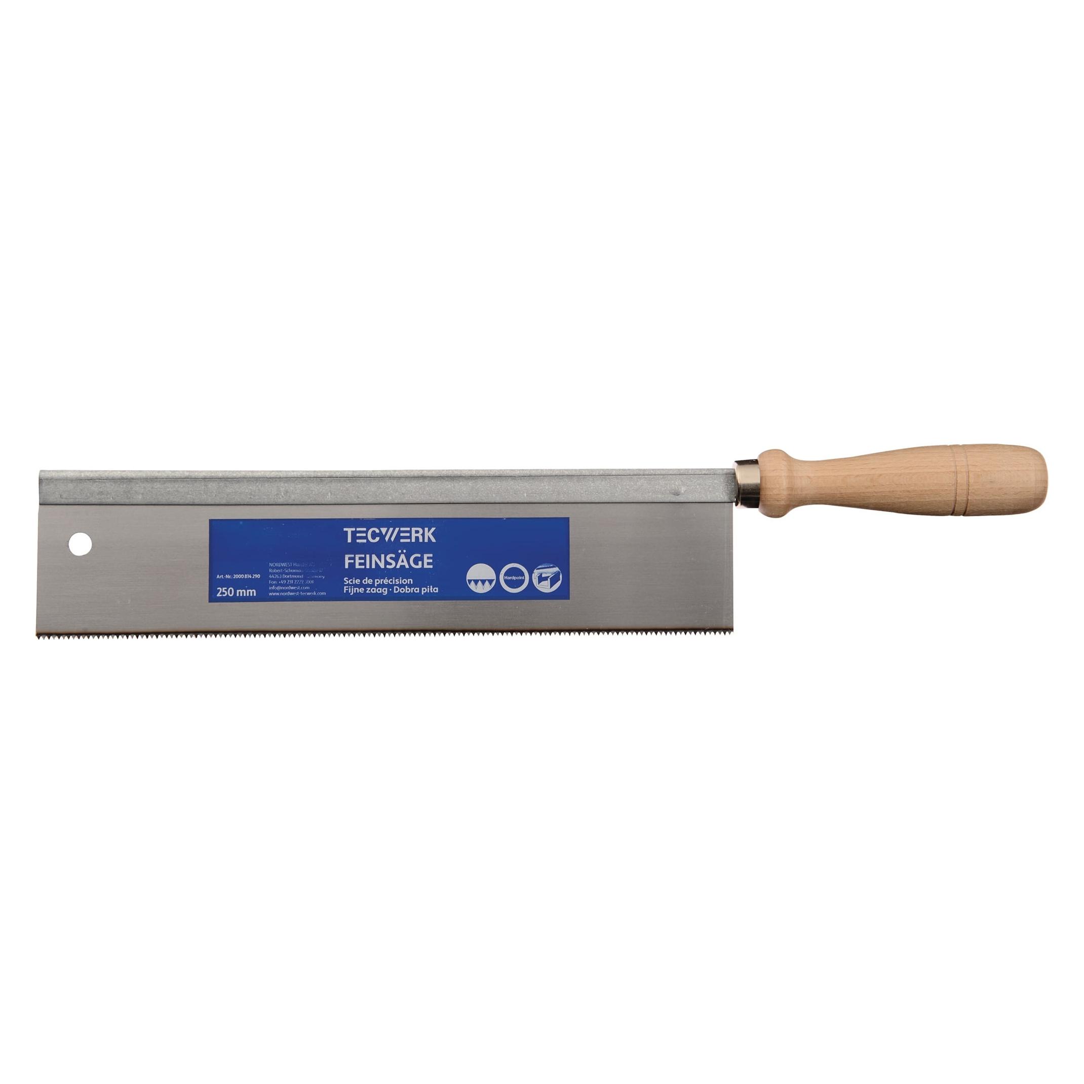 Tecwerk Feinsäge Blatt-L250xB60mm feine Schnitte in Holz aus Buche Stahl C75 gerade (2000814290)