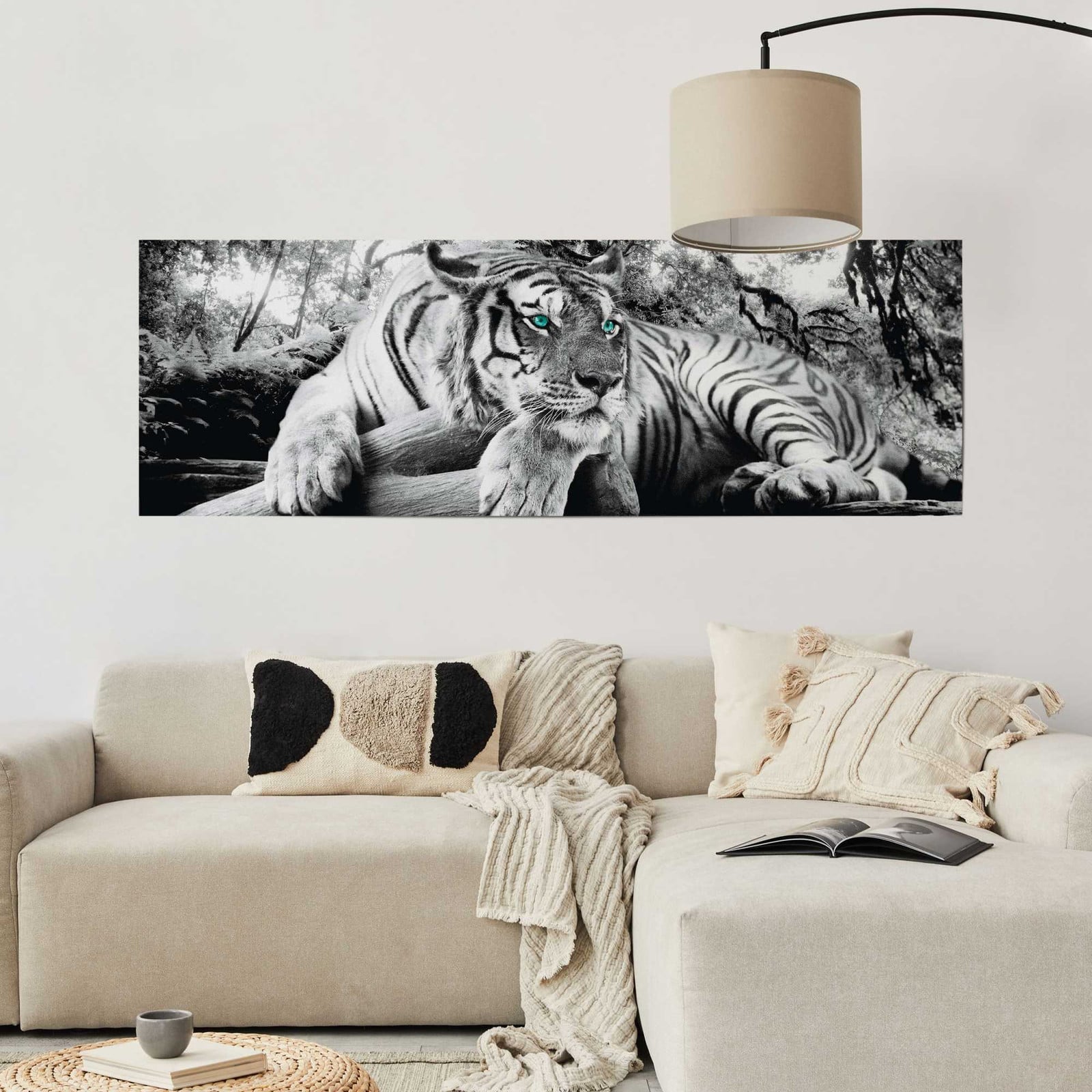 home24 Poster Tijger Animal Print Zwart B: 53 cm, H: 158 cm