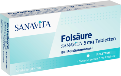 SANAVITA Pharmaceuticals GmbH FOLSÄURE SANAVITA 5 mg Tabletten 20 St 14416342