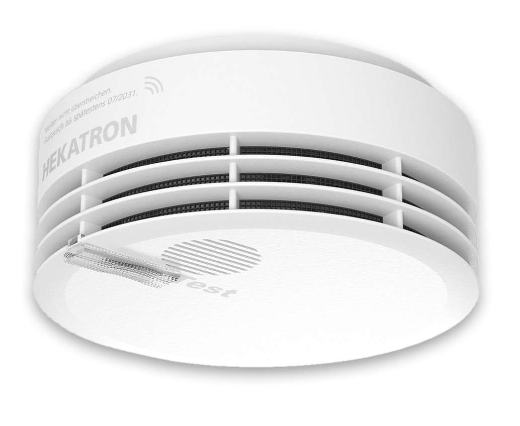 Hekatron Austausch-Funk-Rauchwarnmelder Genius Plus X ohne Sockel, Klebepad & Befestigungsmaterial 31-5000029-0301