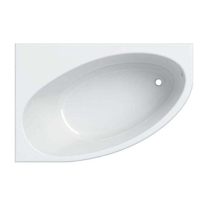 Geberit Renova Badewanne 657350000 150 x 100 cm, asymmetrisch, rechts, Abgang Fußende, weiß