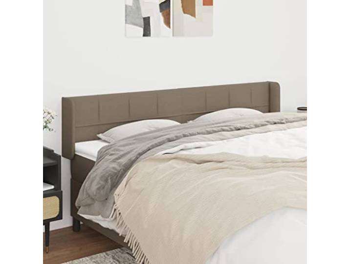 KTHLBRH Kopfteil aus Stoff, taubengrau, klassisches Design, elegantes Design, höhenverstellbar, Beine aus massivem Lärchenholz, stabile Rückenunterstützung