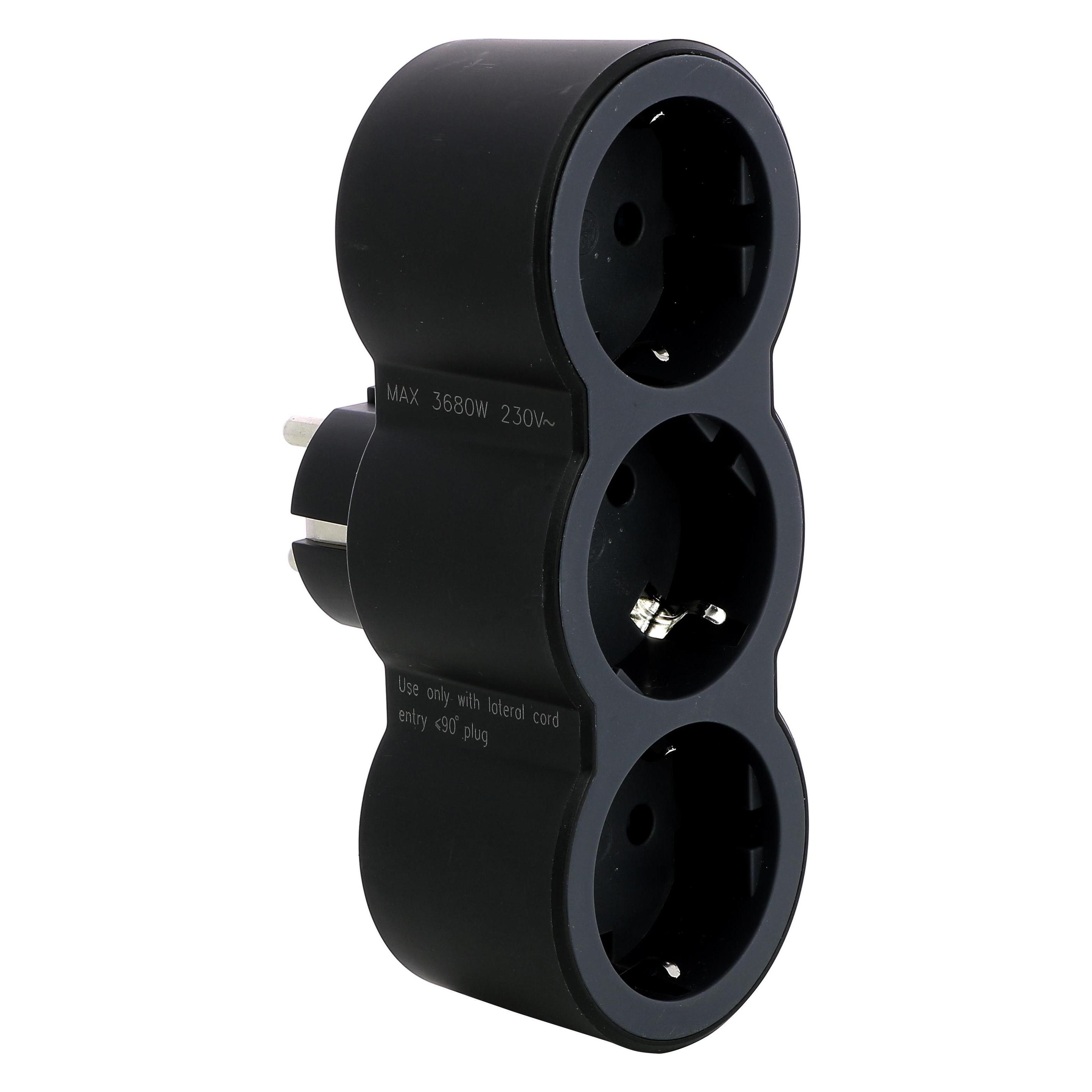 Legrand Mop Sch 3x2p+E Front Outlets Black (3x) (694519)