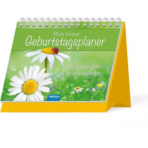 Trötsch Geburtstagskalender 48373A, Kleiner Geburtstagsplaner, jahresunabhängig, 15 x 13 cm