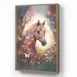 NACHTTISCHLAMPE MIT AKKU Pferd - Natur - Blumen - Schmetterlinge - Wald 70x100 cm