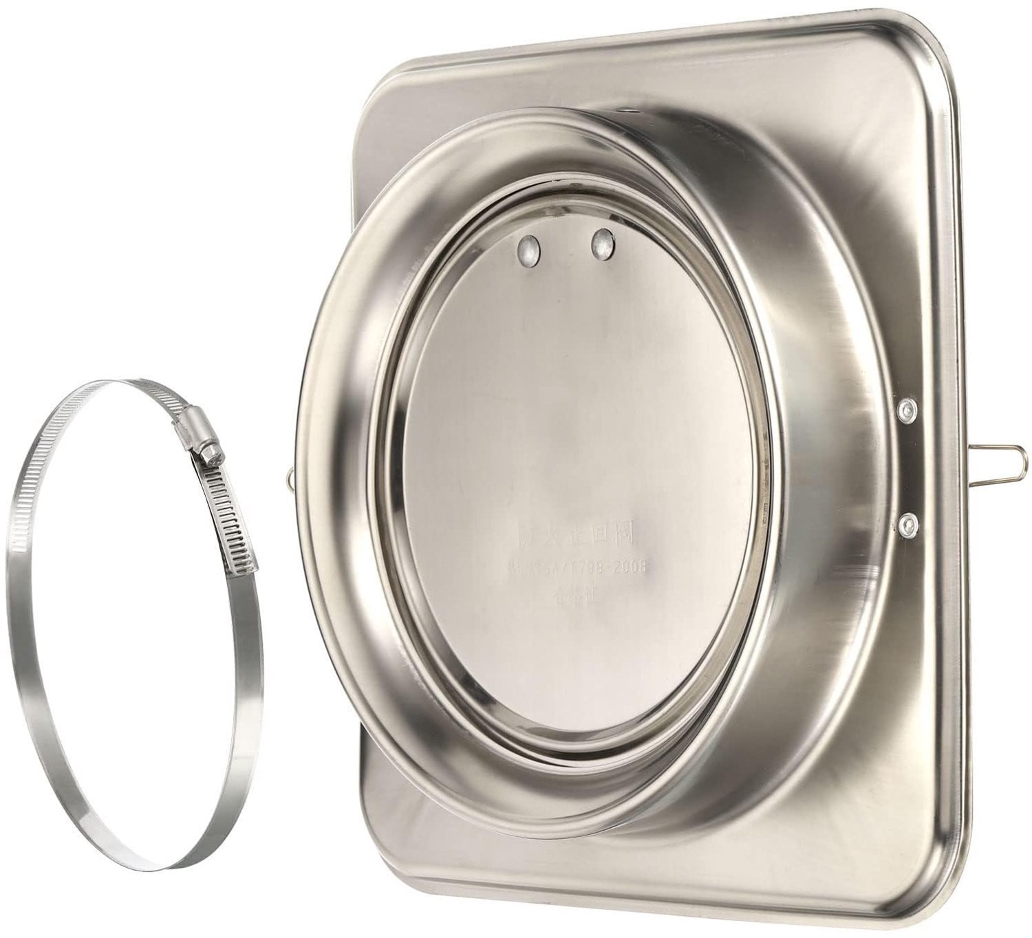 Ventilatiebuis van RVS met terugslagklep, 7 inch