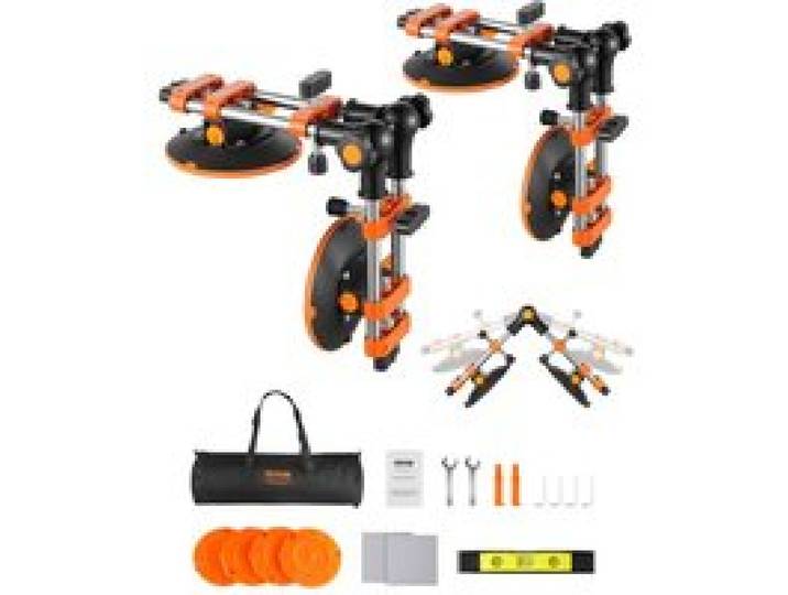 VEVOR Nahtsetzer, 2er-Pack Granit-Nahtverbinder mit 152 mm Vakuum-Saugnäpfen, Steinsetzer zum Verbinden & Nivellieren von Fugen, 90°-120° verstellbar, Ideal für Fliesen- & Marmorplatten