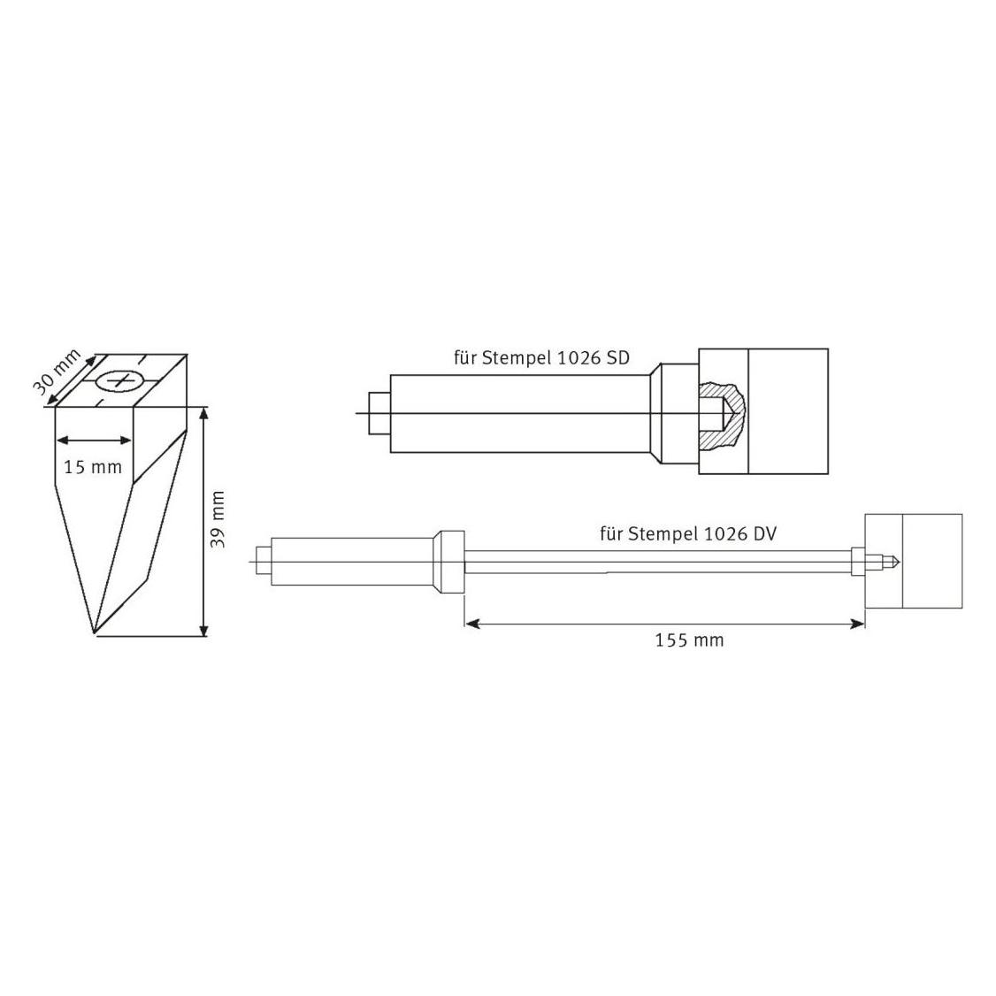 Schweisskraft Ersatz-Kohle 30", gebohrt mit M 10 Gewinde für 1026 DV und 1026 SD (1231026AD)