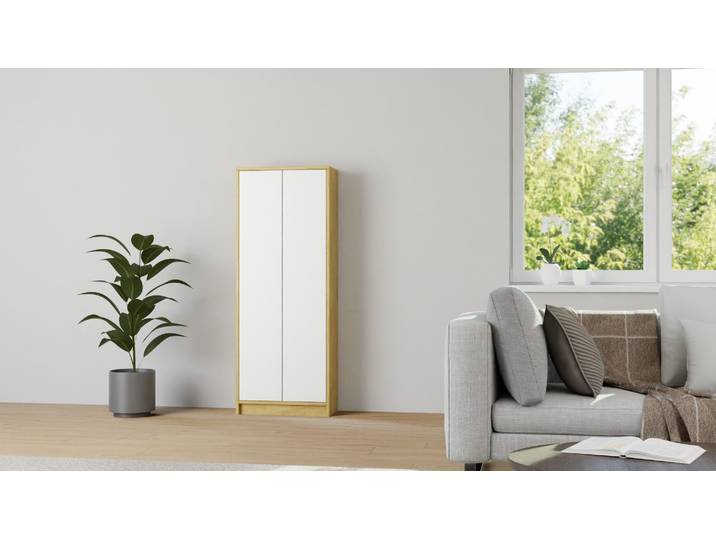 Regalschrank mit Flügeltür Eiche Natur geölt