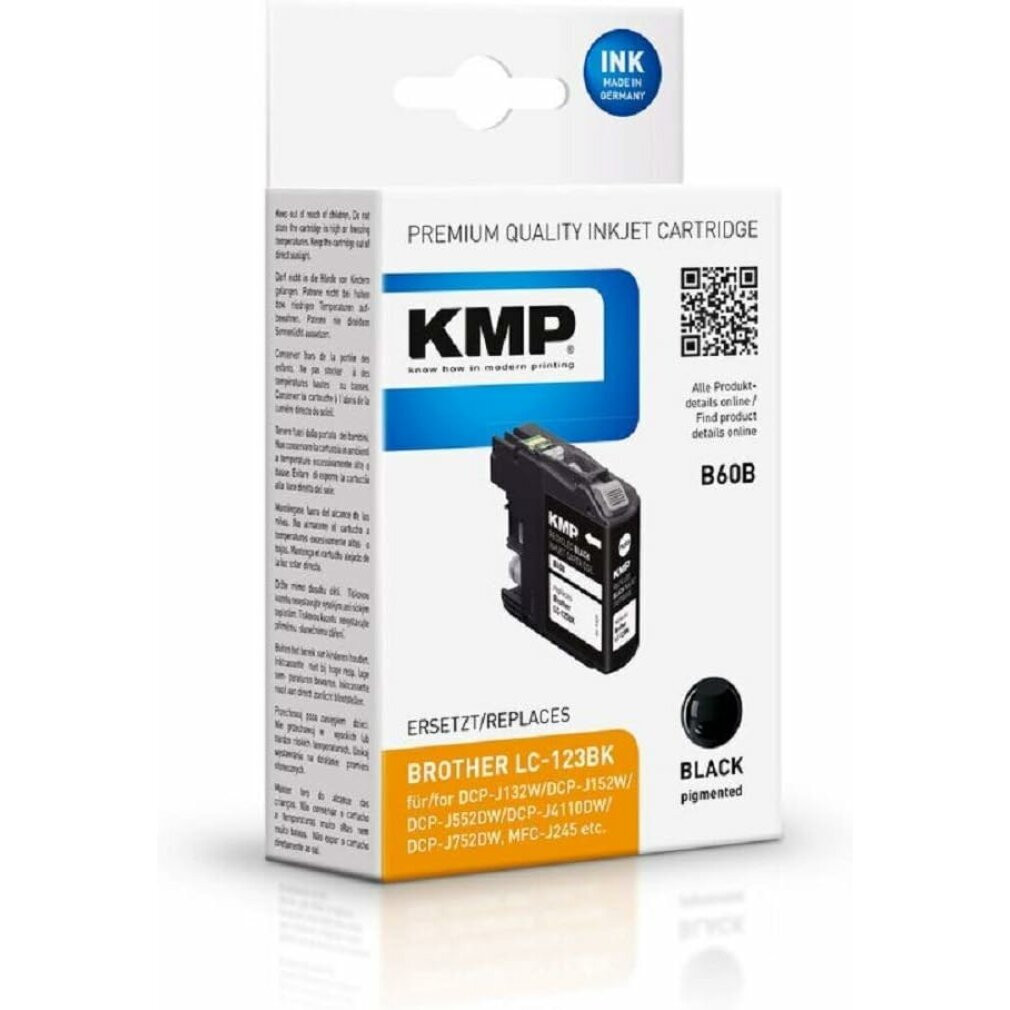 KMP Patrone Brother LC-123Bk zwart 600 ml B60B