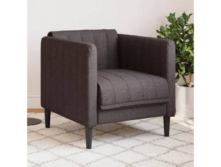 HEFZGDB Dunkelbrauner Stoff Sessel mit gepolstertem Sitz und Armlehnen, atmungsaktiv strapazierfähig für Wohnzimmer, bequem Entspannen Lesen Fernsehen, modernes Design Stabiler