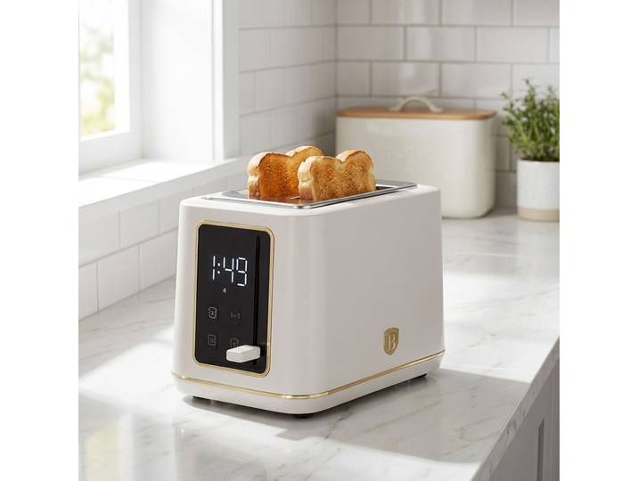 Toaster mit LED Display, 7 Röststufen, sahara