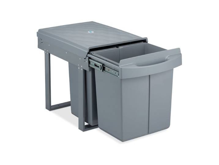 Relaxdays Poubelle encastrable 1x 20 l & 2x 10 l