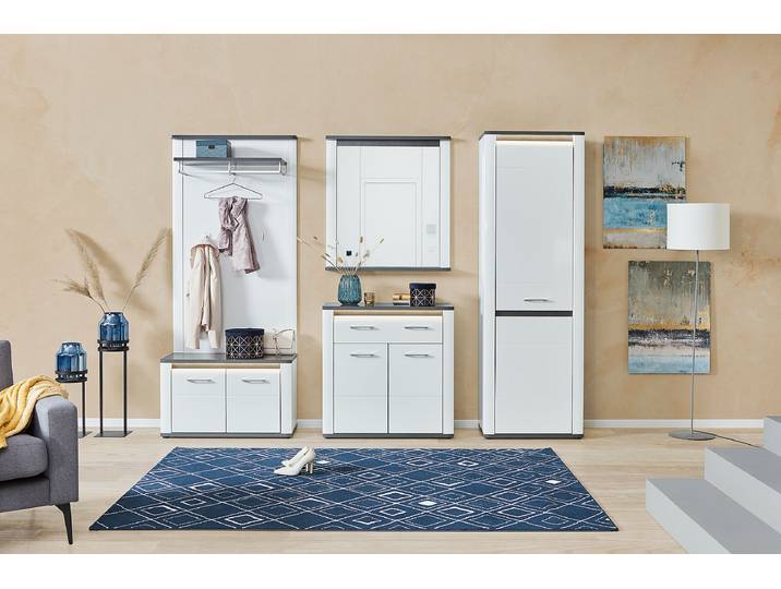 Armoire de vestiaire éclairée 65 x 200 x 38cm Blanc