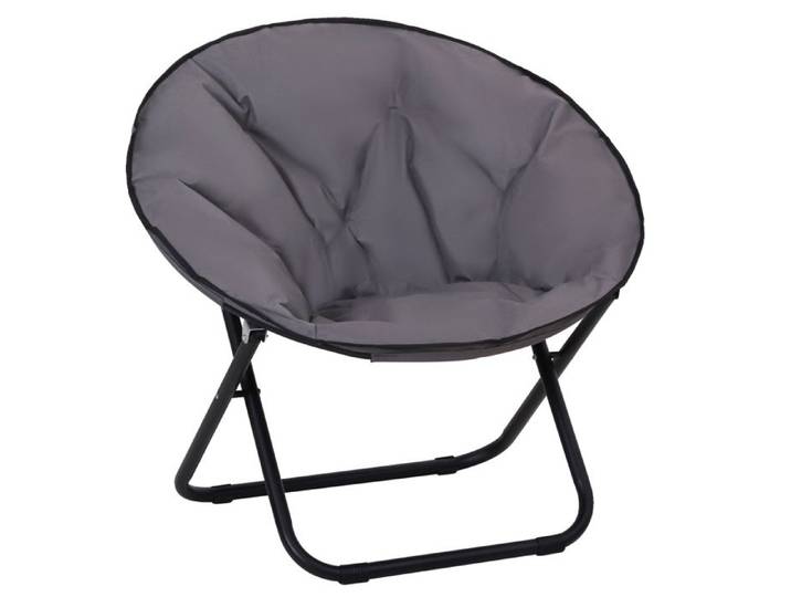 Loveuse Fauteuil Rond de Jardin Fauteuil Lune papasan Pliable Grand Confort 80L x 80l x 75H cm Grand Coussin fourni Oxford Gris