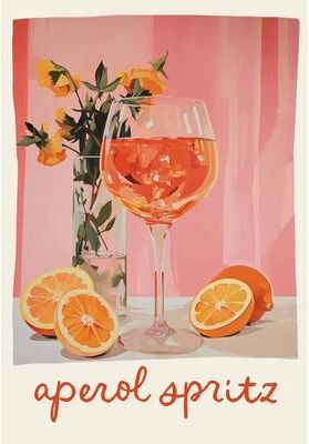 Uplift Essentials Mediterranean Aperitivo Wall Art Aperol Spritz, Negroni & Wine Cocktail Posters Modern Sardine & Pizza Kitchen Decor style 2 8x12 In