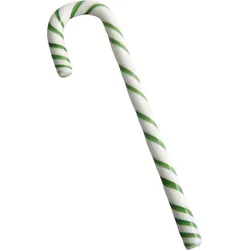 Polka Candy Cane Glasdekoration 17 cm, weiß-grün