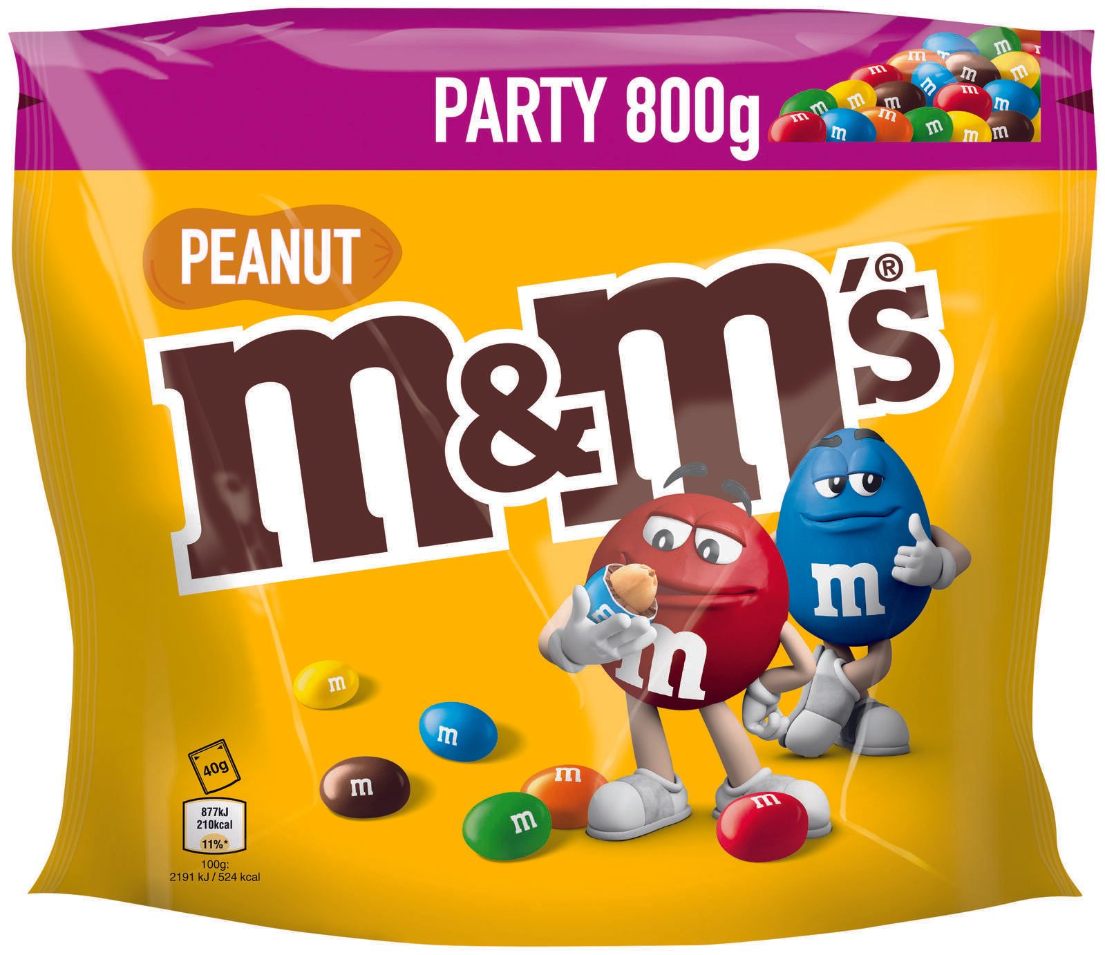 m&m's Party Peanut Schokobonbons 800,0 g 475906