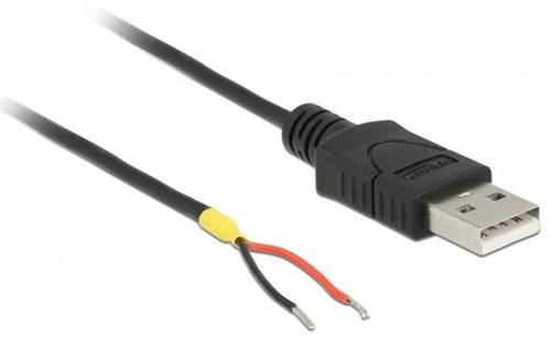 Delock USB-Kabel USB 2.0 USB-A Stecker, offene Kabelenden 1.50m Schwarz 85664