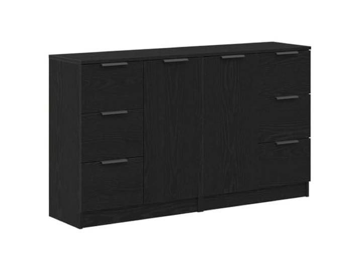 LKJephalotrop Black Oak Sideboard with 6 Drawers and 2 Doors This 120x30x70 cm engineered wood cabinet provides storage for living rooms, dining areas, and entryways.