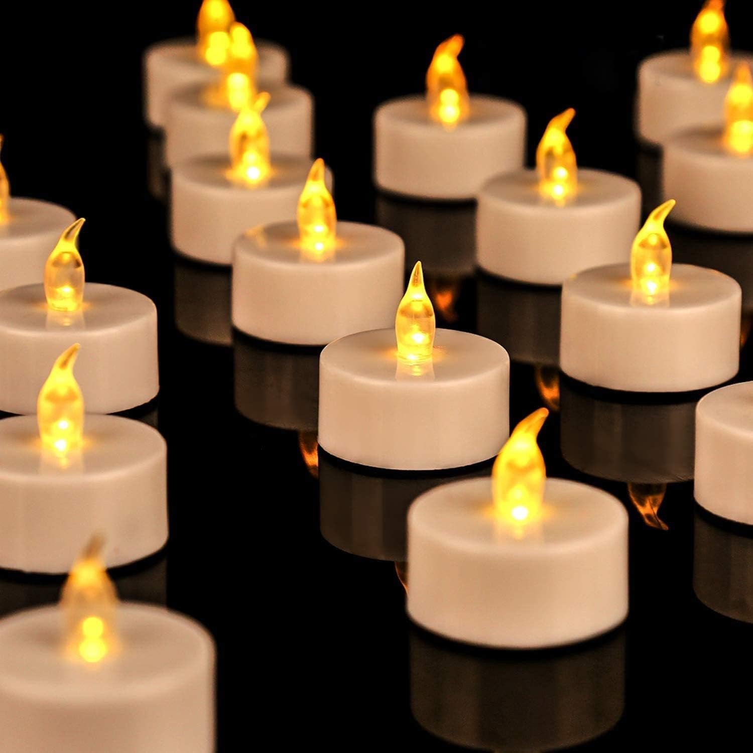 SnelShoppen 12 stuks LED Theelichten - Realistische Flickering Flameless Theelichten - Warm Geel