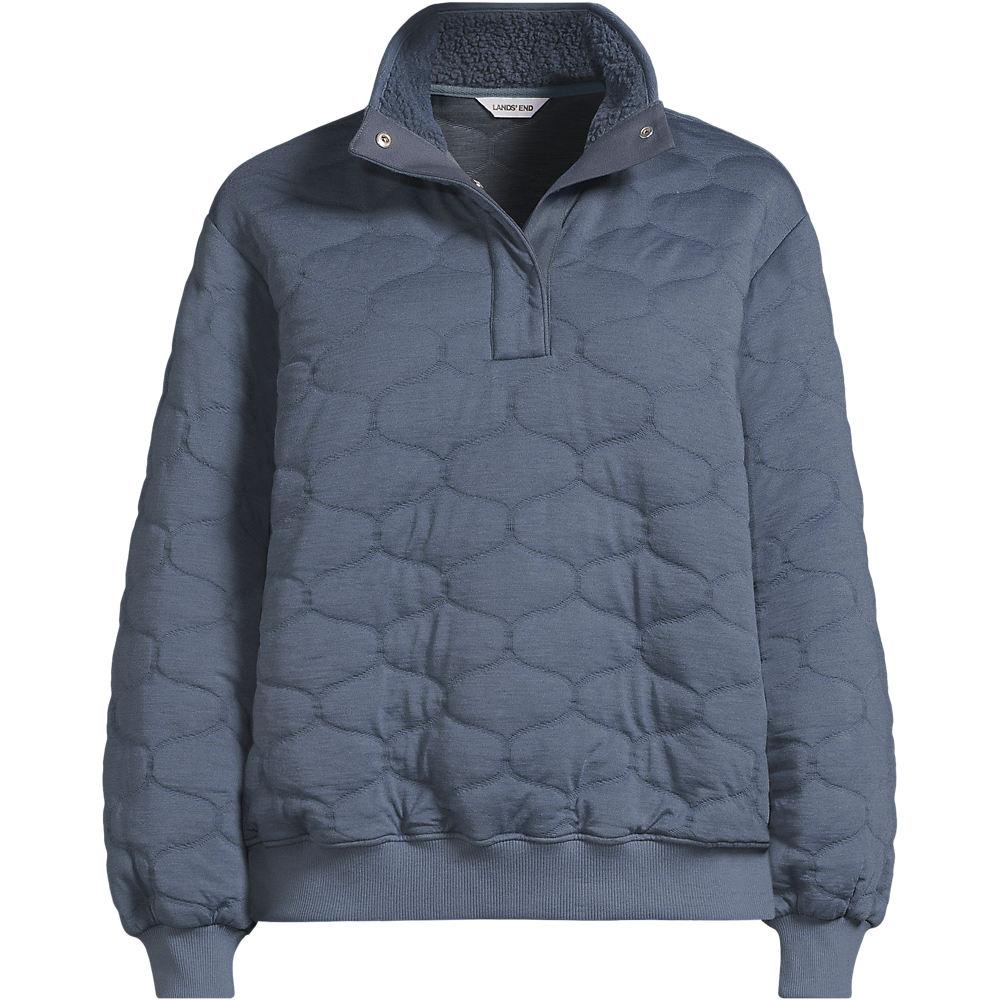 Sweatshirt mit Steppung für Damen in Petite-Größe, Damen, size: petite, Blau, Polyester/Viskose, by Lands' End