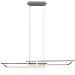 Trio LED-Pendelleuchte Salinas Alu, Eisen, Stahl & Metall Silber Nickel matt