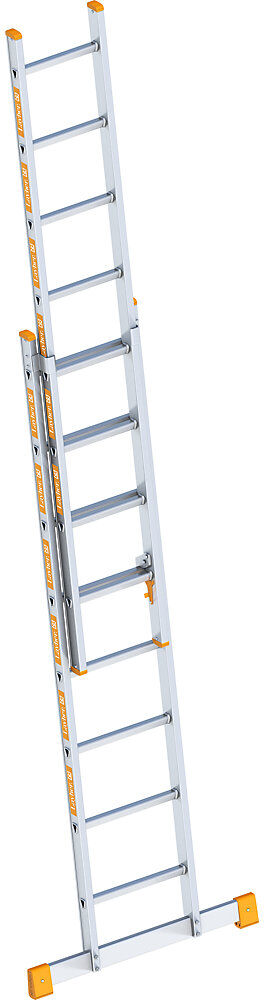 Alu-Schiebeleiter, 2-teilig, ausziehbar, 2 x 8 Sprossen inkl. Traverse Layher