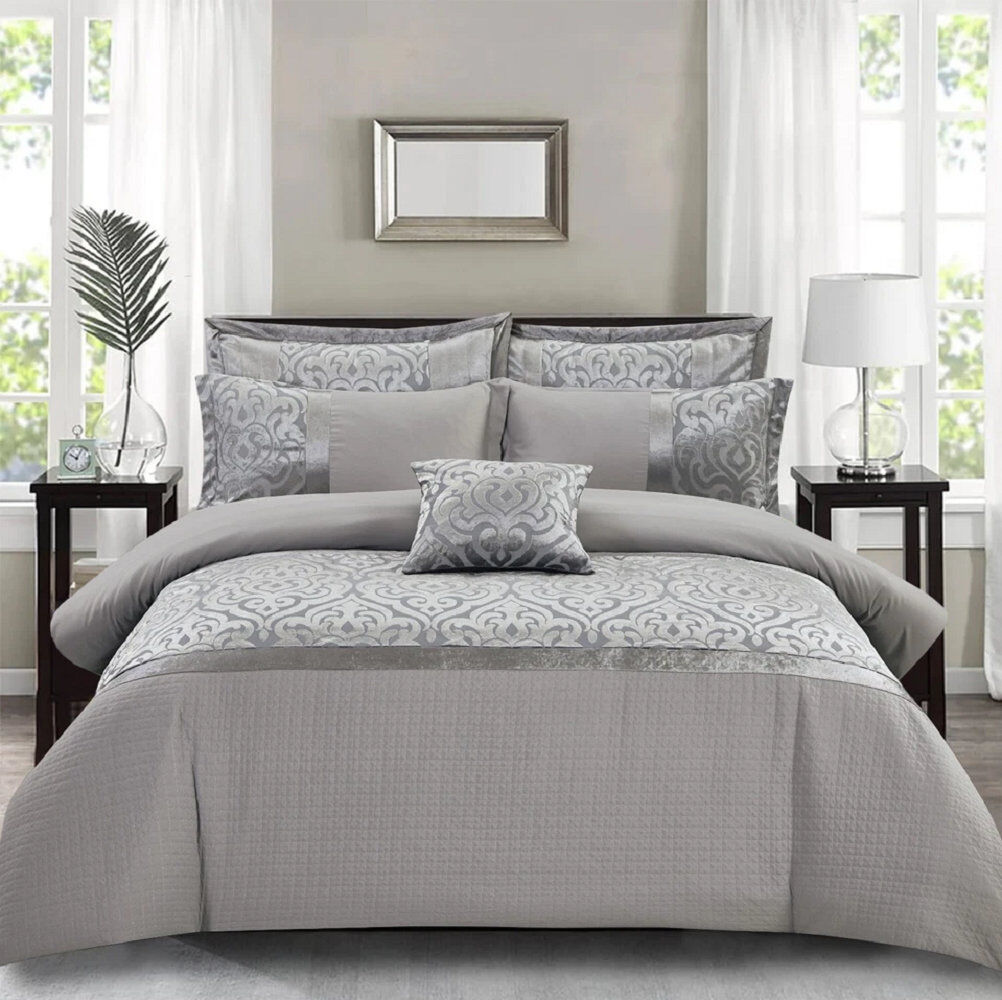 Canora Grey Duvet Cover Infinity Silver Superking